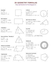 2d And 3d Geometry Formulas Ebook Geometry Formulas Math Formulas Geometric Formulas
