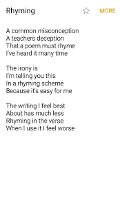 An Ironic Poem About Rhyming Rhyme Scheme Ironic Poems