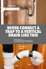 trap to a vertical drain