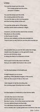 Litany Poem By Billy Collins Poem Hunter Billy Collins Poems Collins