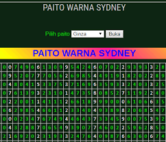Paito Warna Sydney Data Warna Sydney