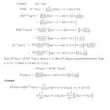 How Can I Find Fractional Derivative Of A Log T