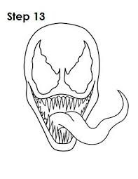 How To Draw Venom Step 13 How To Draw Venom Spiderman Drawing Venom Art