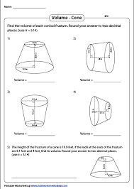 Volume Of A Cone Worksheets Volume Composite Shapes Word Problems