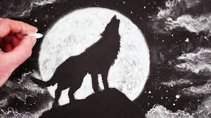 How To Draw A Halloween Wolf Howling At The Moon Simple How To Draw Halloween Idea Art Tutorial From Circle Lin Moon Drawing Wolf Howling At Moon Wolf Howling