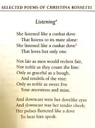 Christina Rossetti Listening Christina Rossetti Poems Aesthetic Words Christina Rossetti