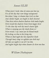 Sonnet 43 By Shakespeare Shakespeare Love Poems William Shakespeare Sonnets Shakespeare Love