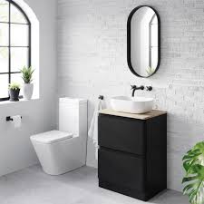 600mm black vanity unit denver black