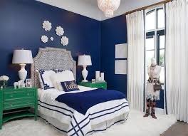 Gorgeous Blue Bedroom Decor With Extra Tall Headboard Blue Bedroom White Bedroom Decor Blue Bedroom Blue Bedroom Decor