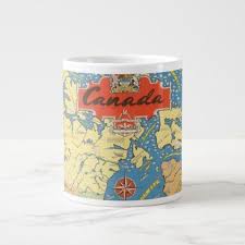 Pictorial Map Of Canada Landmarks Giant Coffee Mug Zazzle Com Pictorial Maps Mugs Coffee Mugs