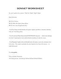 Sonnets Worksheets Sonnets Rhyme Scheme Shakespeare Sonnets