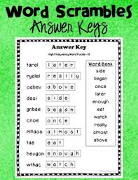Ever ask how can i unjumble my jumbled word? you've come to the right place. High Frequency Word Scrambles Unscramble Mixed Up Letters To Solve The Puzzles
