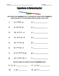 A Balancing Act Equations Math Balancing Equations