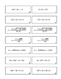 Quadratic Formula Matching Quadratic Formula Quadratics Algebra