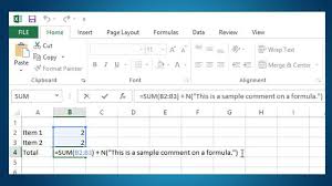Add Comments To A Formula In Excel For Your Future Reference Excel Formula Excel Excel Templates