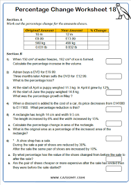 Percentage Change Word Problems Worksheet Word Problem Worksheets Word Problems Math Examples