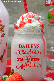 Baileys Strawberries And Cream Milkshake Recipe Combines Vanilla Ice Cream Strawberry Vodka Fr Baileys Recipes Boozy Milkshake Recipes Baileys Recipes Drinks