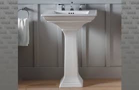 h white fire clay pedestal sink