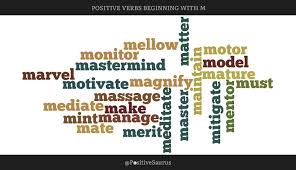 Definitions & notes only words. Positive Verbs Starting With M Positivesaurus Phonics Rules Verb Positivity