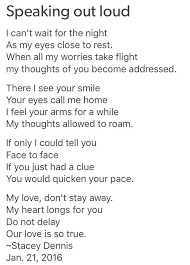 Speaking Out Loud Out Loud Thoughts Of You Poems