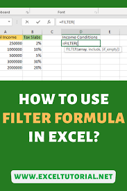 How To Use Filter Formula In Excel Excel Tutorials Excel Shortcuts Excel