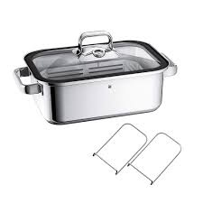 Wmf Vitalis Compact Dampfgarer Brater Mit Glasdeckel Mit Silikonrand Garthermometer Garblech Cromargan Edelstahl Induktionsgeeignet 35 Dampfgarer Deckel Blech