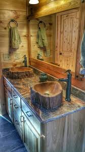 concrete wood log sink tree basin