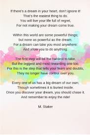 An Inspirational Poem About Chasing Your Dreams We All Have A Dream In Our Heart All Too Often The Poems About Dreams Inspirational Poems Inspirational Words