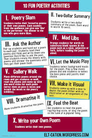 Poetry In The Classroom 10 Fun Activities Poetry Lessons Teaching Literature Poetry For Kids