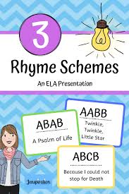 Here S A Quick Refresher Or Intro Lesson On 3 Different Types Of Rhyme Schemes For Poetry Aabb Abab And Abcb It In Rhyme Scheme Poetry Lessons Poetry Ideas