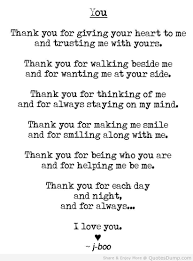 Thank You Love Poems For Him Be Yourself Quotes Romantic Quotes