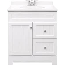 white single sink bathroom vanity with