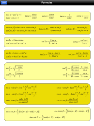 Trig Formulas Identities Sheet Exam Prep Trigonometry Math