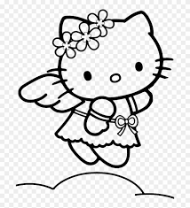 Hello kitty is in the 3rd grade and likes to learn about the world. Hello Kitty Black And White Clip Art Hello Kitty Angel Coloring Pages Free Transparent Png Clipart Images Download