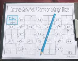 Distance Worksheet Maze Activity Distance Formula Middle School Math Worksheets Math Worksheets