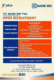 Hanya menggunakan hp di tangan sudah cukup untuk melakukan cek saldo, mutasi rekening, transfer dana, pembayaran, pembelian, dan lain sebagainya. Lowongan Kerja Lowongan Kerja Administrasi Frontliner Dan Sales Person Bank Bri