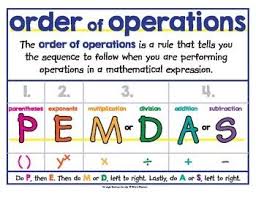 Order Of Operations Pemdas Poster Order Of Operations Pemdas Upper Elementary Math