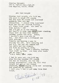 Charles Bukowski Manuscript Charles Bukowski Bukowski Charles Bukowski Poems