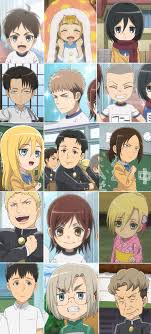 Kyojin chuugakkou | attack on titan: Aot Junior High Characters So Cute Attack On Titan Anime Attack On Titan Art Attack On Titan Fanart