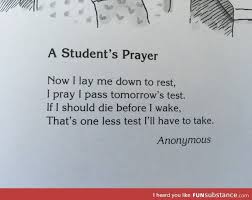 A Student S Prayer Funsubstance Funny Poems Prayer For Students Kids Poems