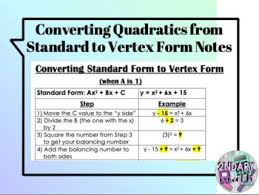 This Document Provides Step By Step Directions To Aid Students When Converting Quadratic Equations From Stand Quadratics Graphing Quadratics Quadratic Equation