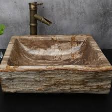 rectangular petrified wood sinks stone