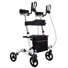 Amazon Com Elenker Upright Walker Stand Up Folding Rollator Walker Back Erect Rolling Mobility Walking Aid With Backrest Walkers Walker For Seniors Seat Pads