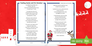 Feeding Santa And His Reindeer Poem Christmas Poem Ks1