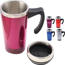Sixteen Ounce Acrylic Translucent Travel Mug With Double Wall Thermal Insulated With Stainless Steel Liner Chrome Accen Insulated Coffee Mugs Mugs Coffee Mugs