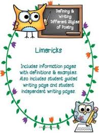 Limerick Poetry Defining Writing Acrostic Poetry Cinquain Poems Teaching Poetry