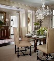 Lanham Painted The Dining Room Ceiling Blue And Upholstered Walls In A Jasper Fabric Living Dining Room Dining Room Paint Neutral Dining Room