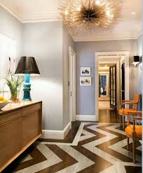 Bold Graphic Floor High Gloss Black Interior Doors Gray Blue W Pops Of Orange Mod Gold Chandelier Home Decor Home House Interior