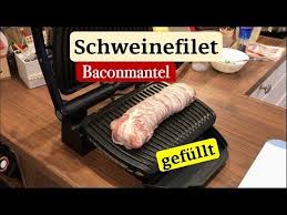 Optigrill Rezept Gefulltes Schweinefilet In Bacon Gewickelt Ein Klassiker Im Kontaktgrill Zubereit In 2021 Schweinefilet Schweine Filet Schweinefilet Im Speckmantel