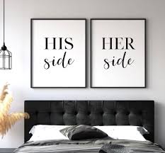 His Side Her Side Printable Art Set Of 2 Couple Bedroom Etsy Quartos